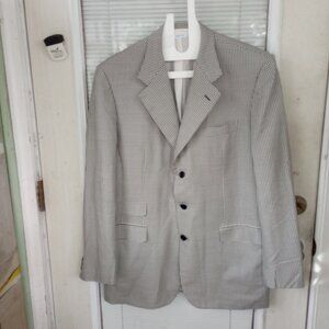 Brioni deLisi Black White Check Sport Coat Italy 44L Italy